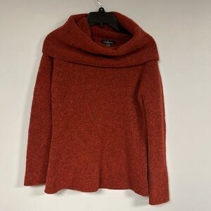 Amore  Beautiful WARM, 80% Wool RUST  Large Cowl Neck Sweater,, L